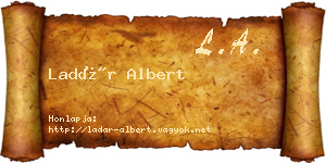 Ladár Albert névjegykártya