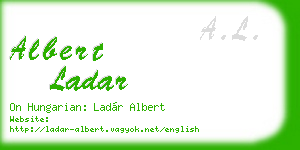albert ladar business card